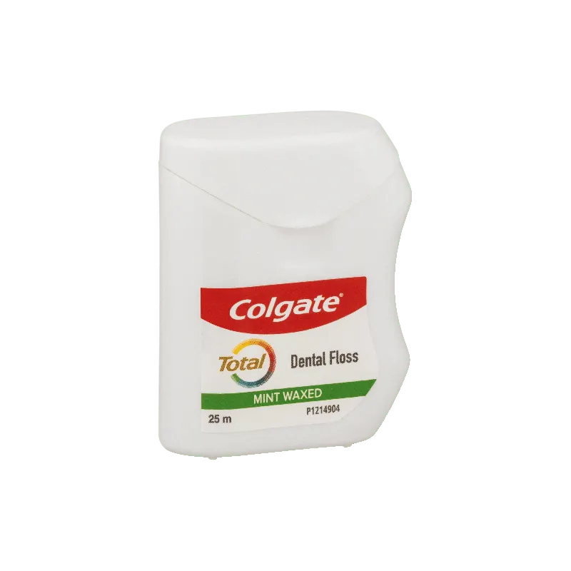 6x Colgate Total Dental Floss Mint Waxed Plaque Removal Gum Care - 25m - Image 4