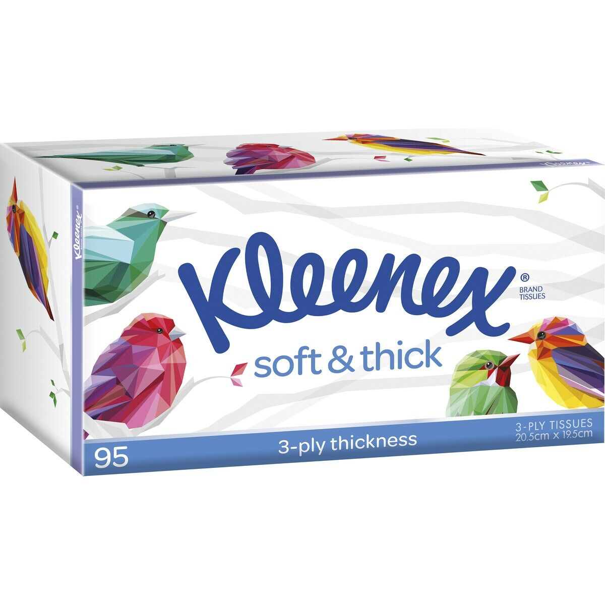 Kleenex Soft & Thick 3 Ply Facial Tissues 1 Pack of 95 - Image 2