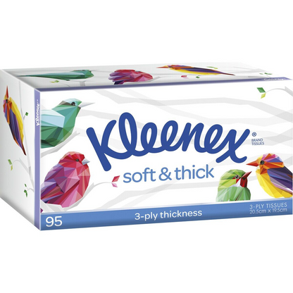Kleenex Soft & Thick 3 Ply Facial Tissues 1 Pack of 95 - Image 2