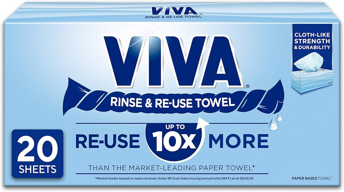 Viva Paper Towel Rinse & Re-Use Towel Reusable 20 Sheets - Image 2