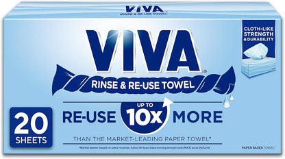 Viva Paper Towel Rinse & Re-Use Towel Reusable 20 Sheets - Image 2