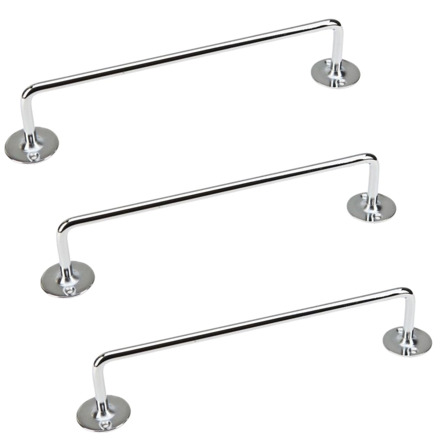 3x 460mm Chrome Tea Towel Rail Stainless Steel Holder Rack - Image 2