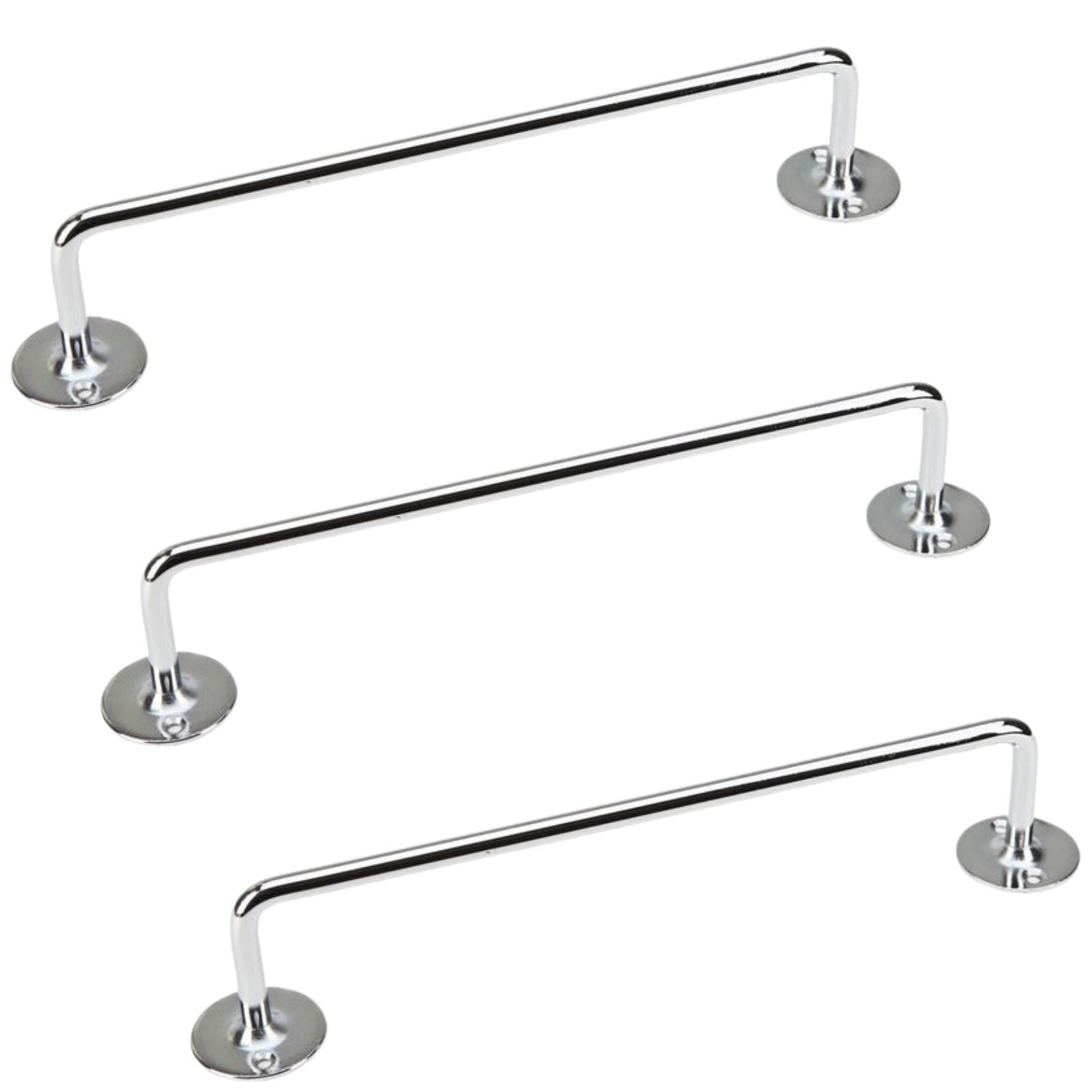 3x 460mm Chrome Tea Towel Rail Stainless Steel Holder Rack - Image 2