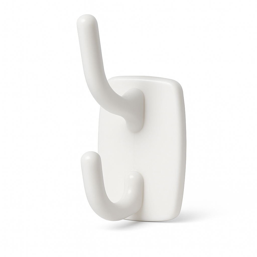 Deco Self-Adhesive Double Hook in White – 2.3kg Weight Capacity per Hook - Image 2
