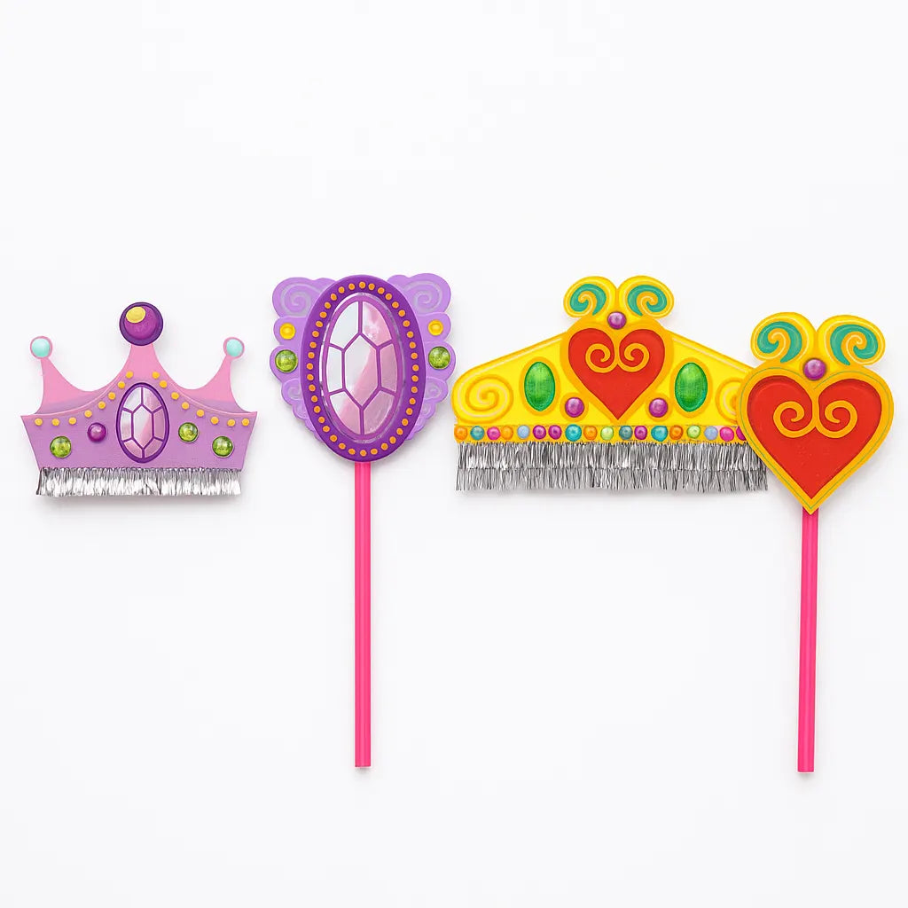 2-Pack Crown & Wand Set Tiara for Costume and Dress Ups - Image 2