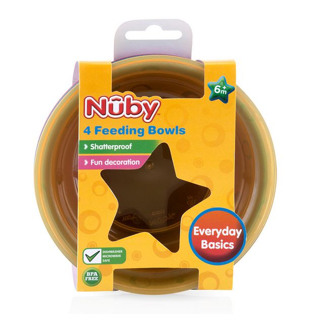 Nuby Value Feeding Bowls Multicolor (Pack of 4) - 6 Months + - Image 3