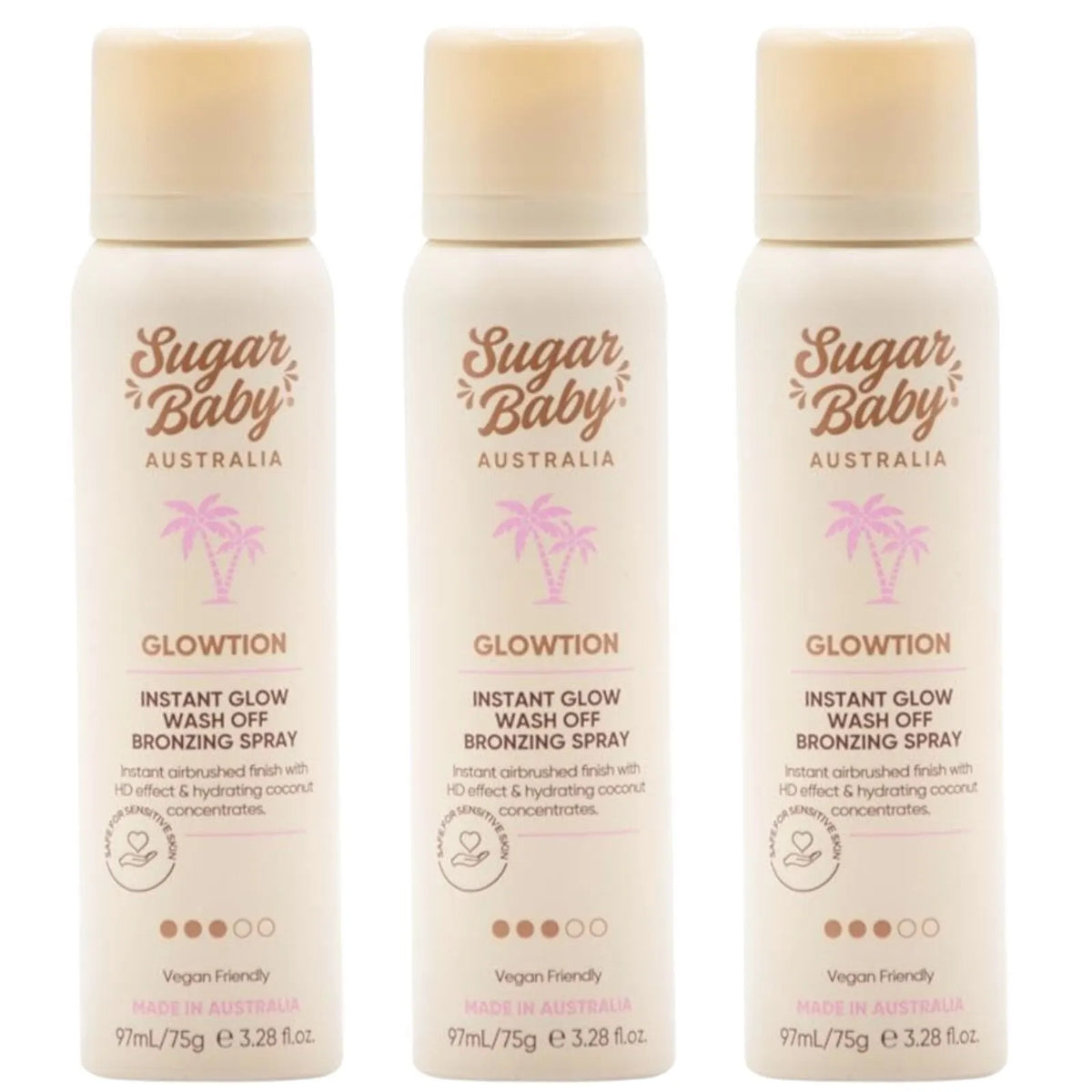 3x Sugar Baby Glowtion 97ml Instant Glow Wash Off Bronzing Spray - Image 2