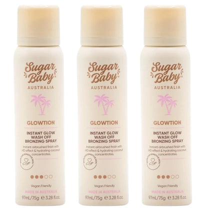 3x Sugar Baby Glowtion 97ml Instant Glow Wash Off Bronzing Spray - Image 2