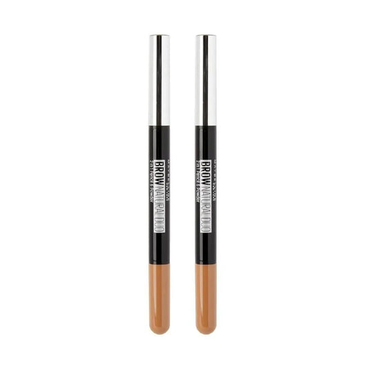 2x Maybelline 20g Brow Natural Duo Eyebrow Liner - Light Brown