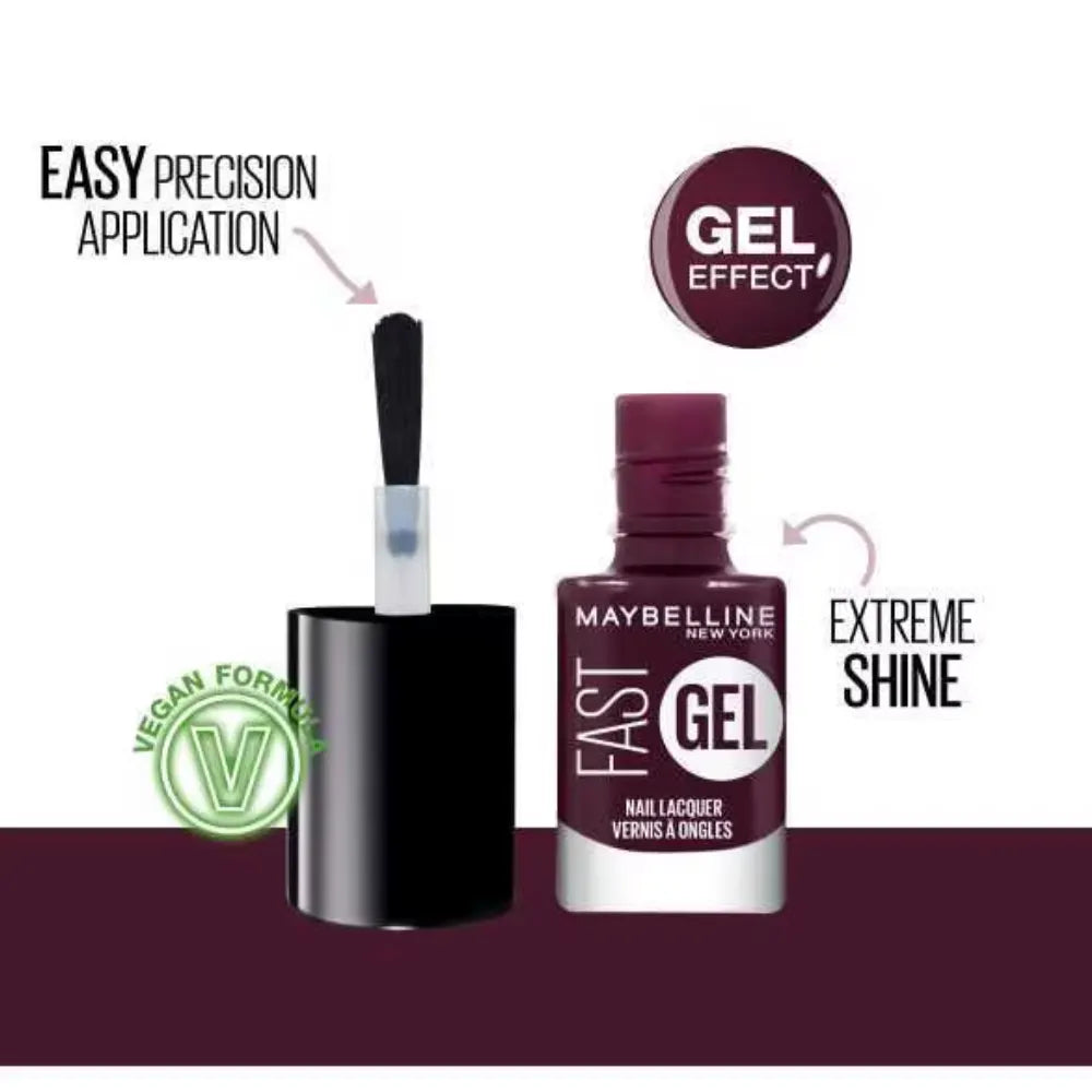 2x Maybelline Fast Gel Quick Drying Longwear Nail Lacquer 6.7ml  - 13 Possessed Plum - Image 4