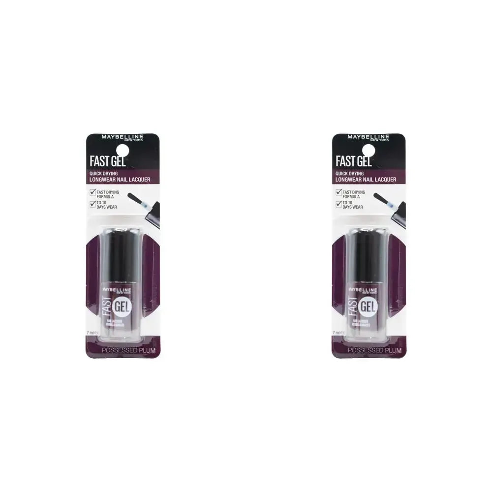 2x Maybelline Fast Gel Quick Drying Longwear Nail Lacquer 6.7ml  - 13 Possessed Plum - Image 5