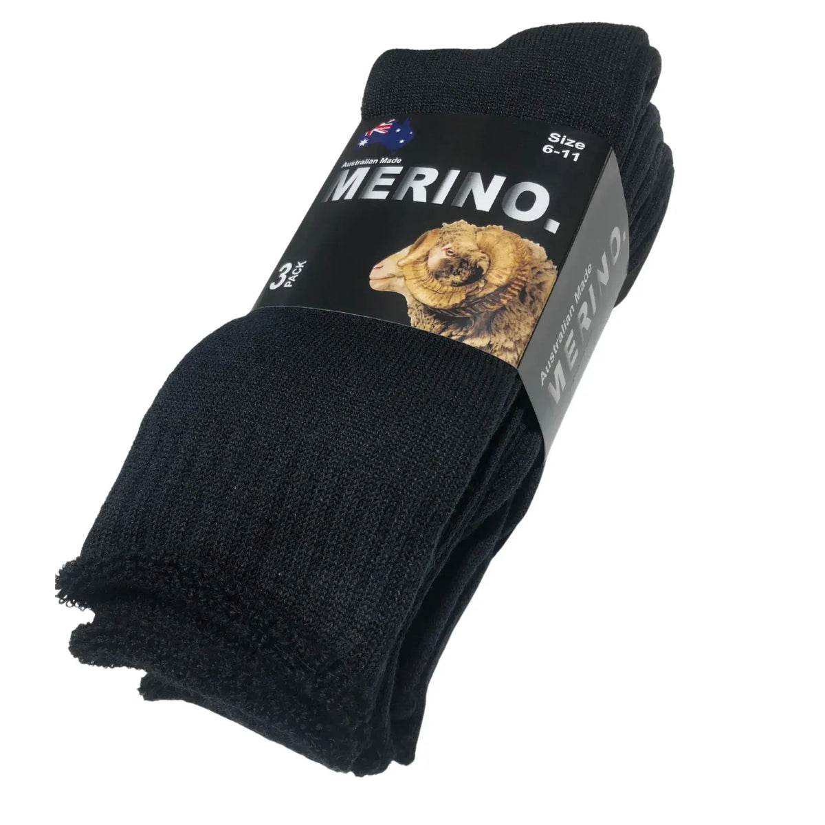 9 Pairs MERINO WOOL SOCKS Mens Heavy Duty Premium Thick Work Socks Cushion in Black - Image 3