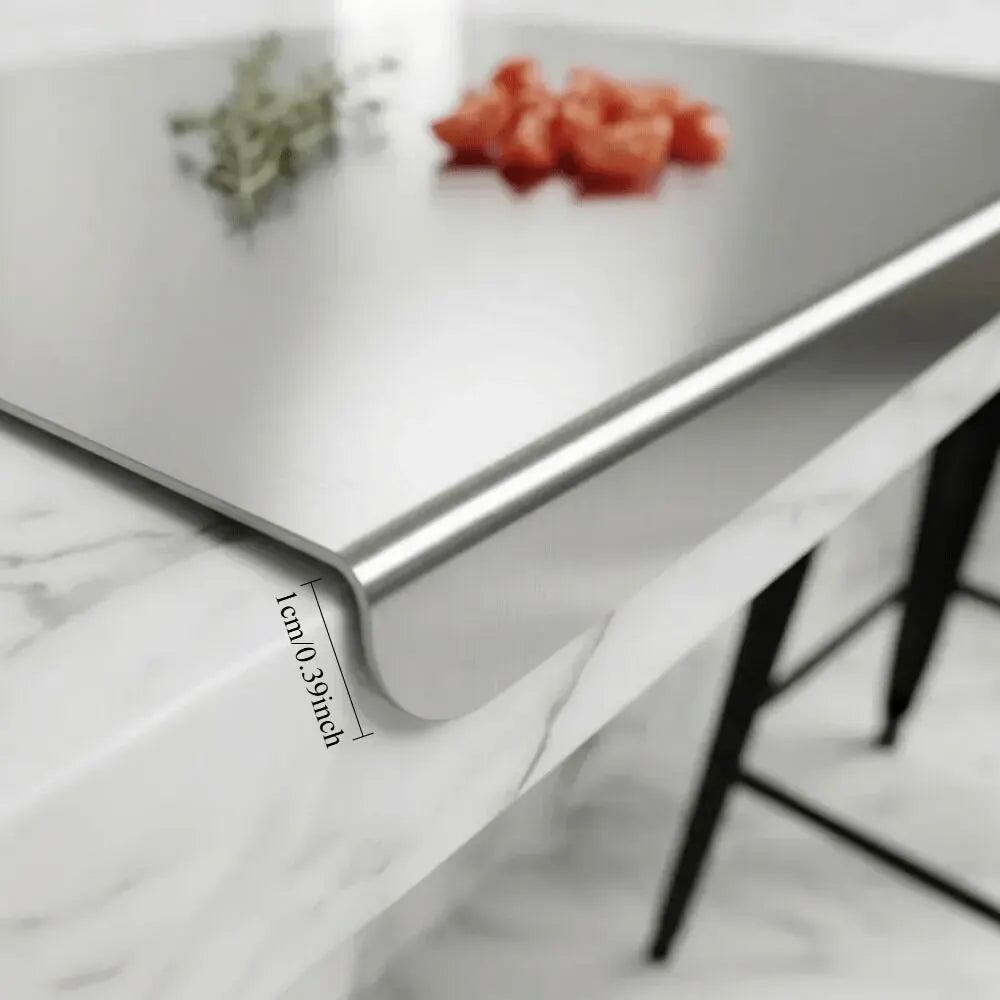 Stainless Titanium Steel Anti-Bacterial Cutting Chopping Board w/ Raised Edge - Extra Large (40x30cm) - Image 3
