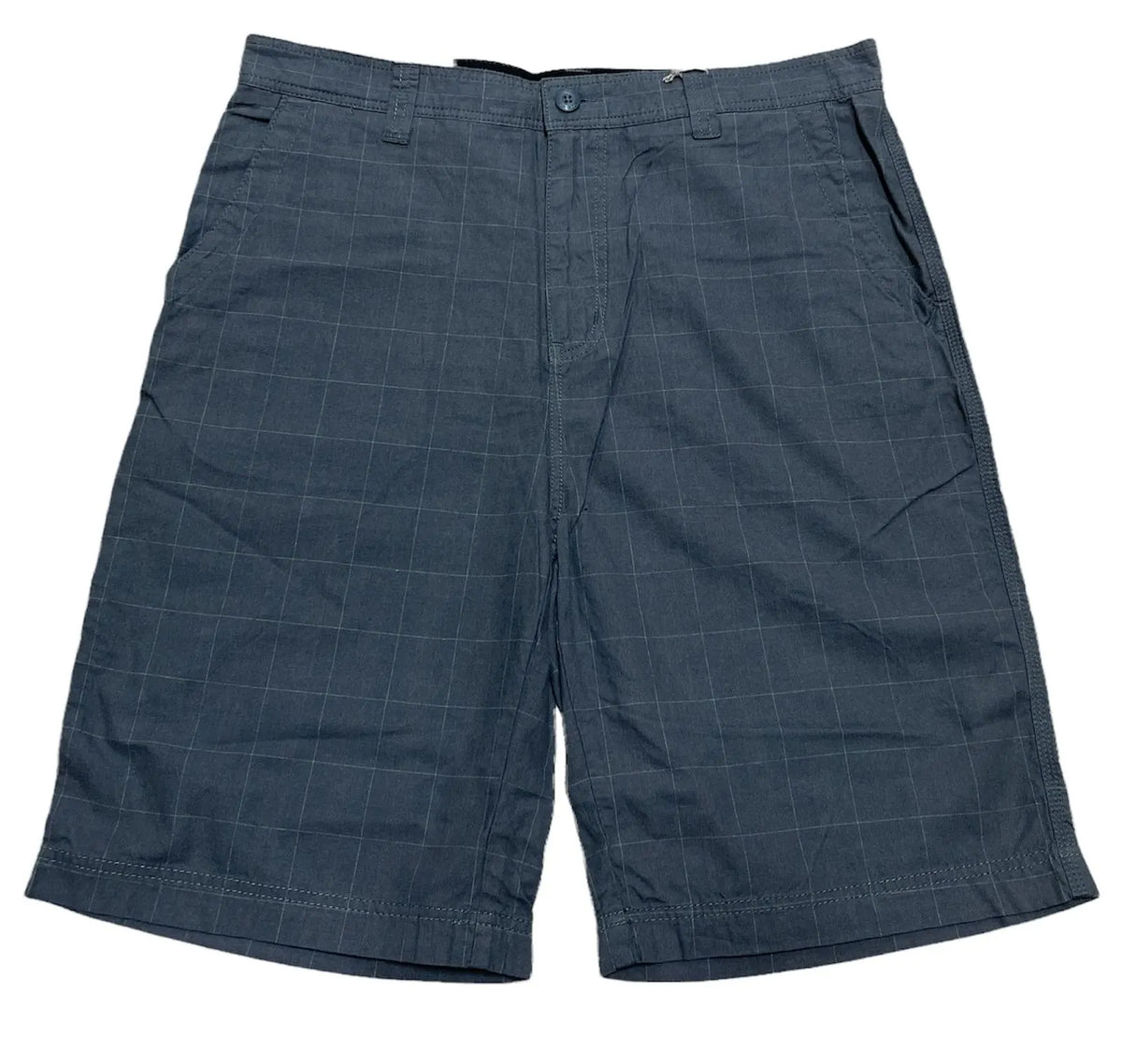 Mens 100% Cotton Summer Shorts - Check Grey - Image 4