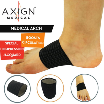1 Pair AXIGN Medical Arch Compression Foot Band - Black - Image 2