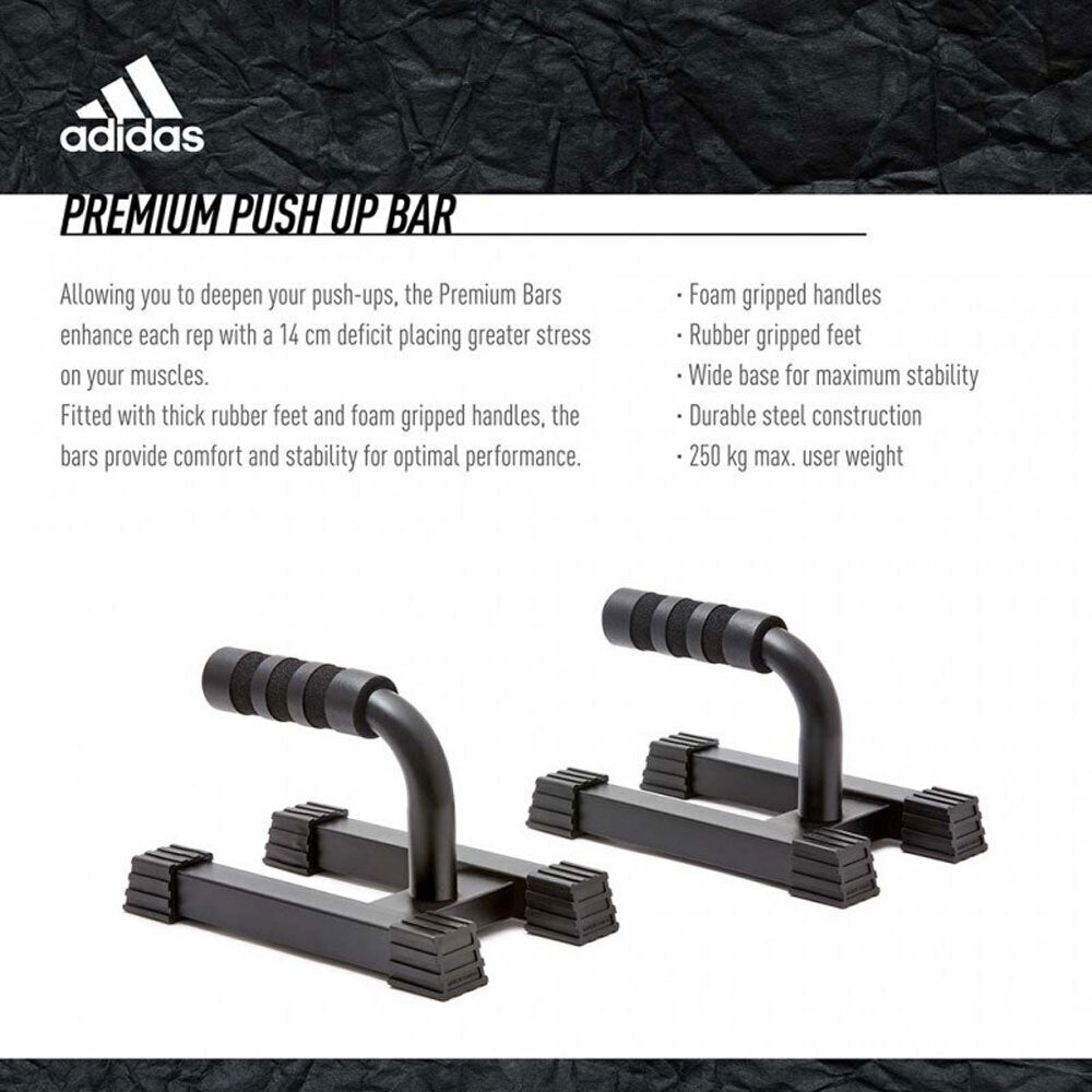 Adidas Premium Push Up Bars Grips Non Slip Handles Gym Training Fitness Foam - Image 7