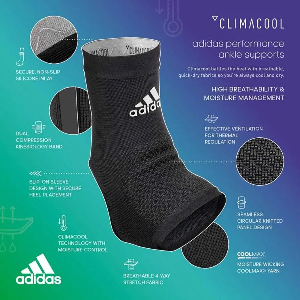 Adidas Performance Climacool Ankle Support Sports Foot Brace in Black - Image 4