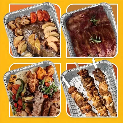 120x Aluminium Disposable Foil Food Container Trays Pans Baking Roast Bulk 22x15.5x5cm - Image 4