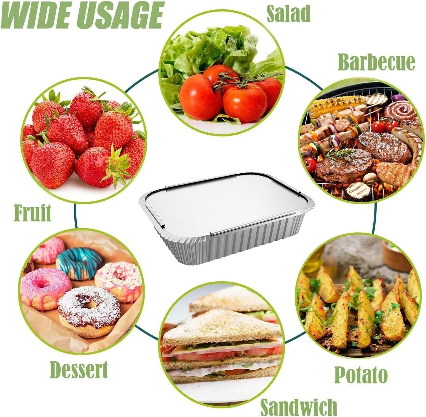 144x Aluminium Disposable Foil Food Container Trays Pans w/ Lids Covers Bulk 22cm*15cm*4.5cm - Image 5