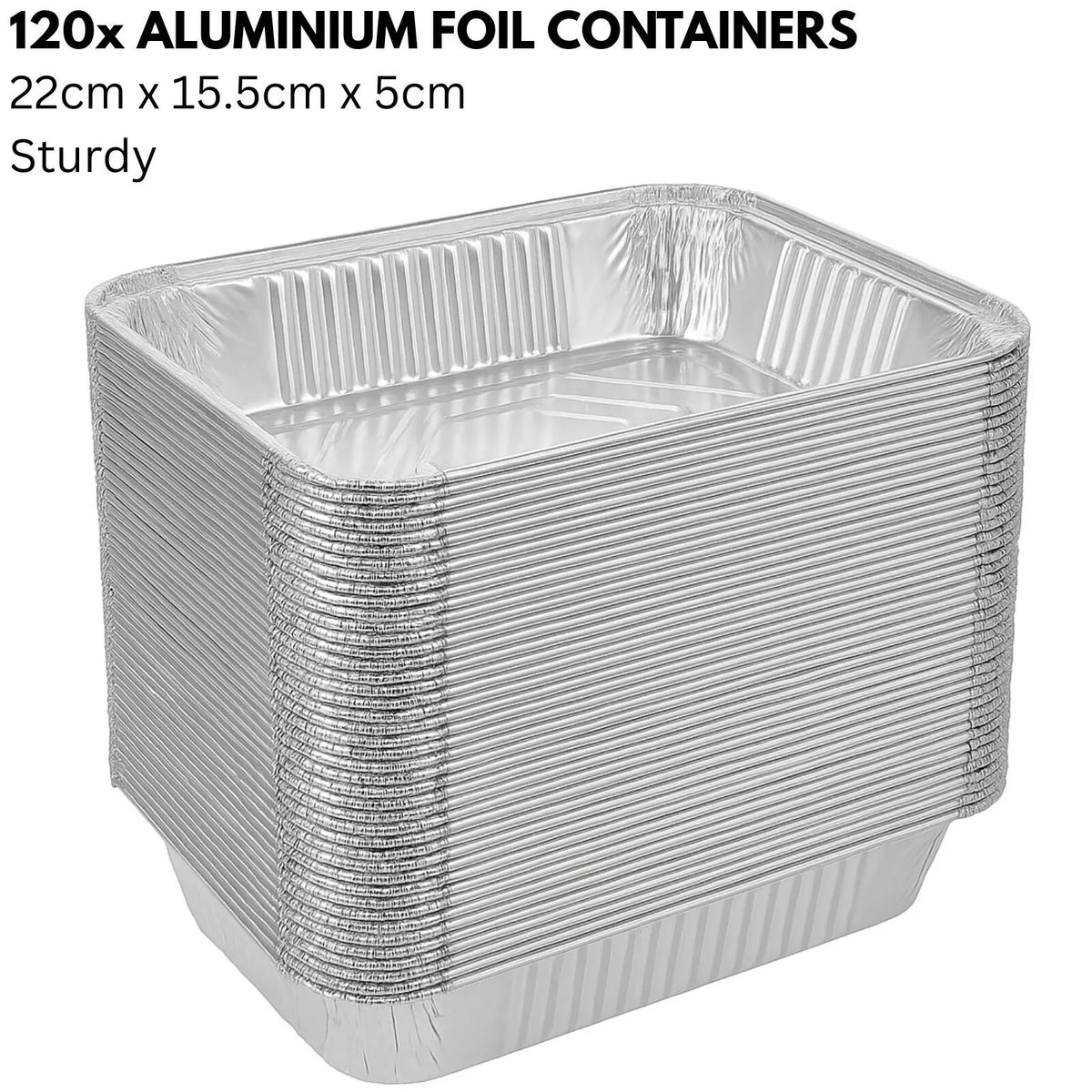 72x Aluminium Disposable Foil Food Container Trays Pans Baking Roast Bulk 45x34x6.5cm - Image 2