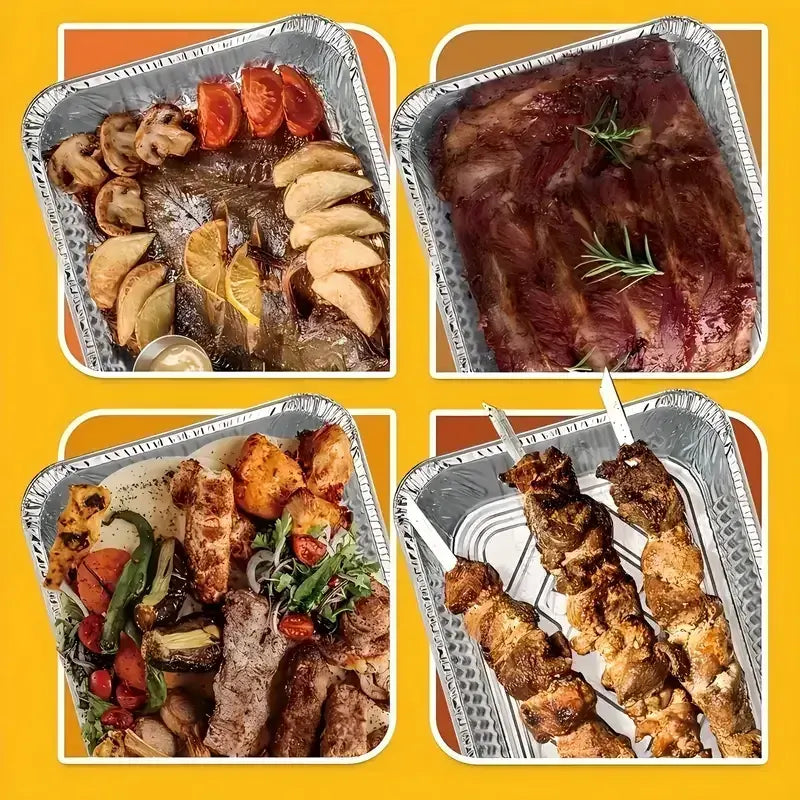 72x Aluminium Disposable Foil Food Container Trays Pans Baking Roast Bulk 45x34x6.5cm - Image 4