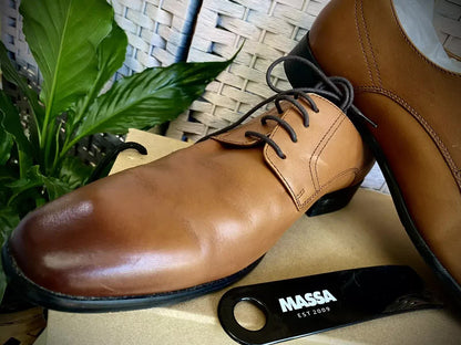 Massa Ascoli Leather Derby Dress Lace Up Shoes Wedding Business Formal in Tan - UK 11 - Image 9
