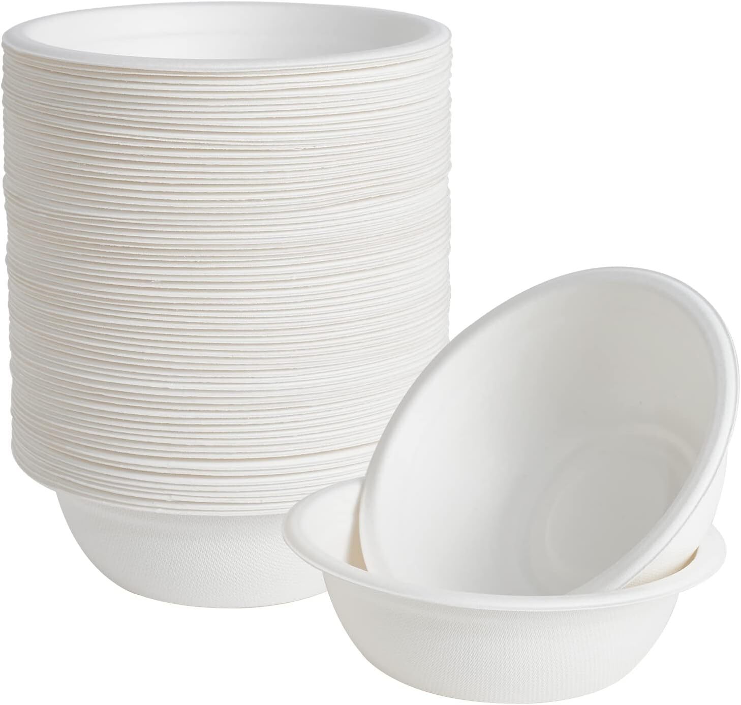 600pcs Disposable Sugarcane Bagasse Round Bowls - 18cm (450ml) - Bulk - Image 2