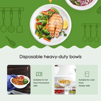 600pcs Disposable Sugarcane Bagasse Round Bowls - 18cm (450ml) - Bulk - Image 6