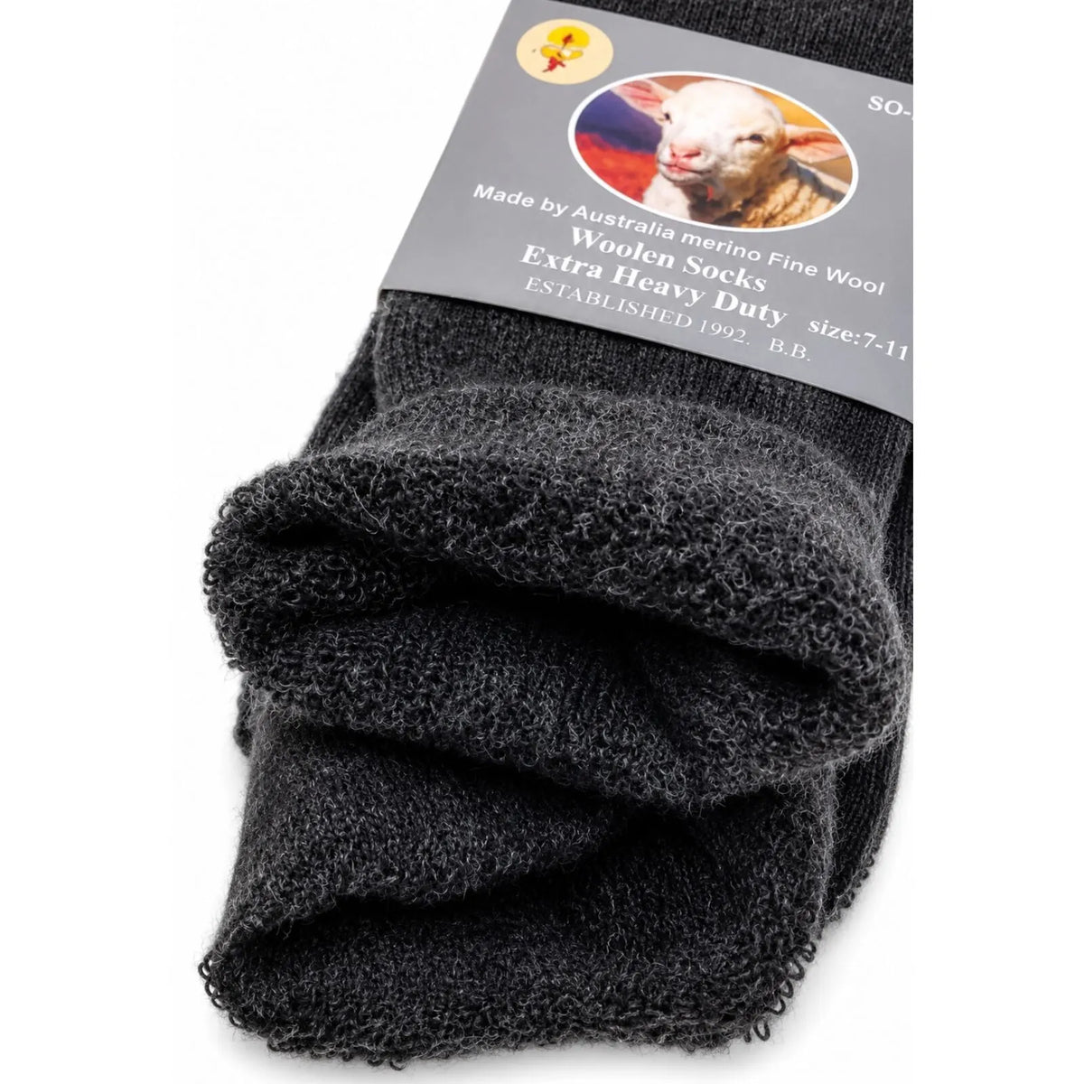 1 Pair Merino Wool Blend Work Socks Thermal Hiking Winter Warm Socks - Charcoal - Image 5