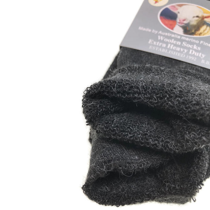 1 Pair Merino Wool Blend Woolen Work Socks Hiking Heavy Duty Warm Winter Thermal - Navy - 11-14 - Image 9
