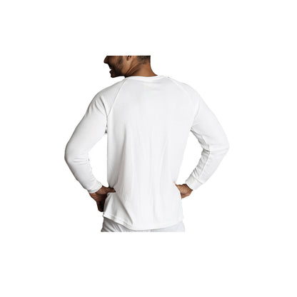 Mens Merino Wool Blend Thermal Top Long Sleeve Base Layer Underwear - Beige - 3XL - Image 4