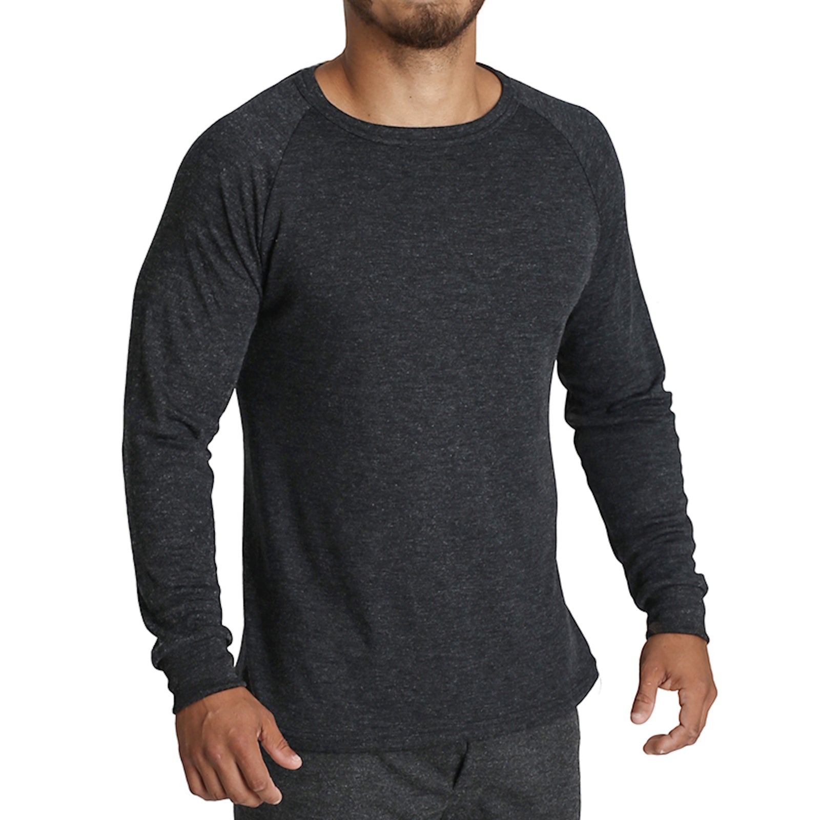 Mens Merino Wool Blend Thermal Top Long Sleeve Base Layer Underwear - Black - 5XL