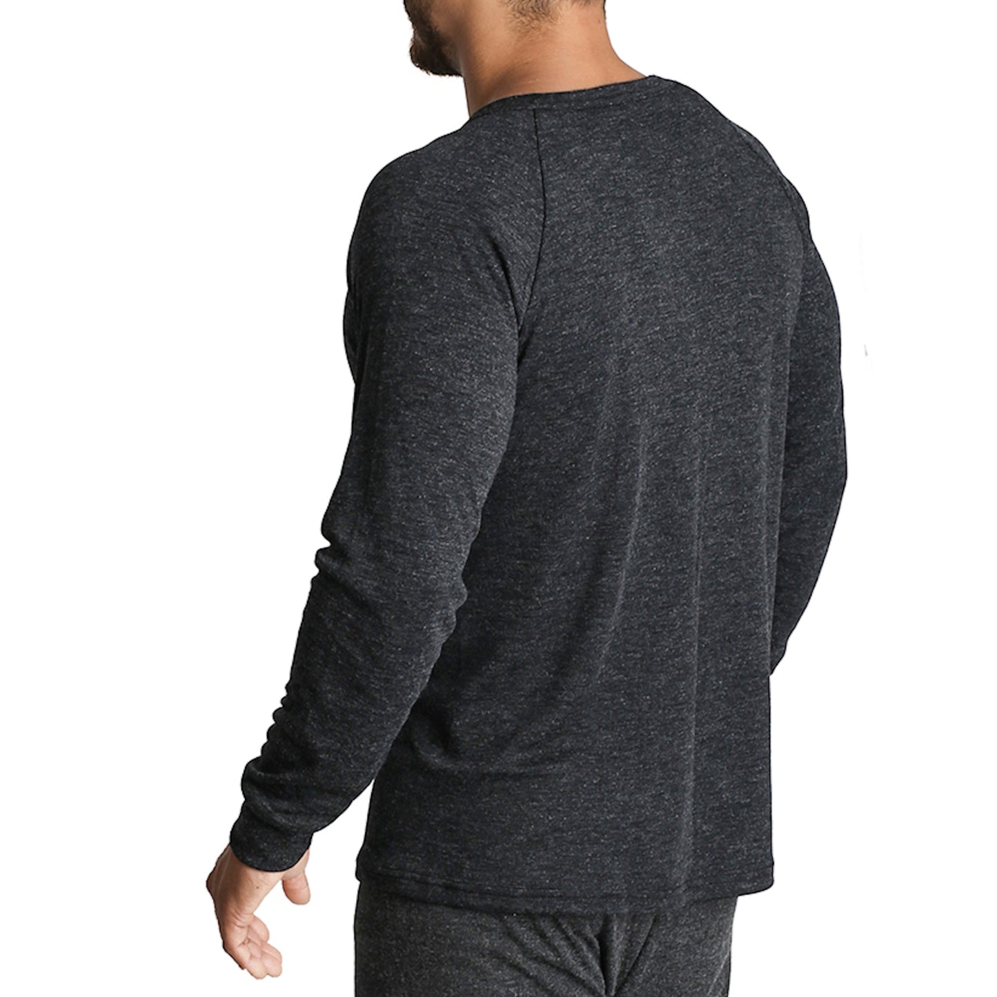 Mens Merino Wool Blend Thermal Top Long Sleeve Base Layer Underwear - Black - 5XL - Image 4