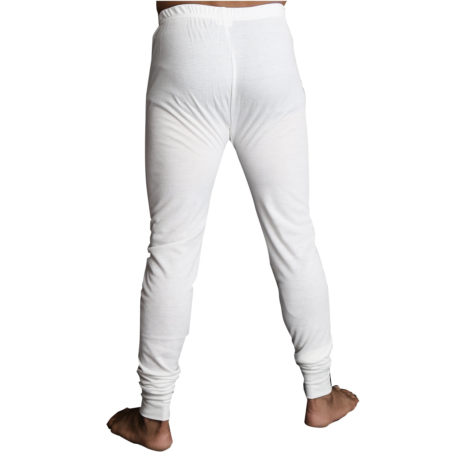 Mens Thermal Long John Pants Merino Wool Blend Base Layer Winter Warm - Beige  - 3XL - Image 4