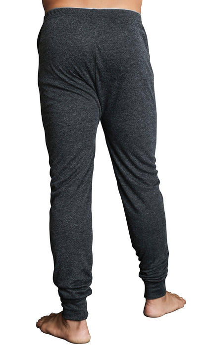 Mens Thermal Long John Pants Merino Wool Blend Base Layer Winter Warm - Black - 3XL - Image 4