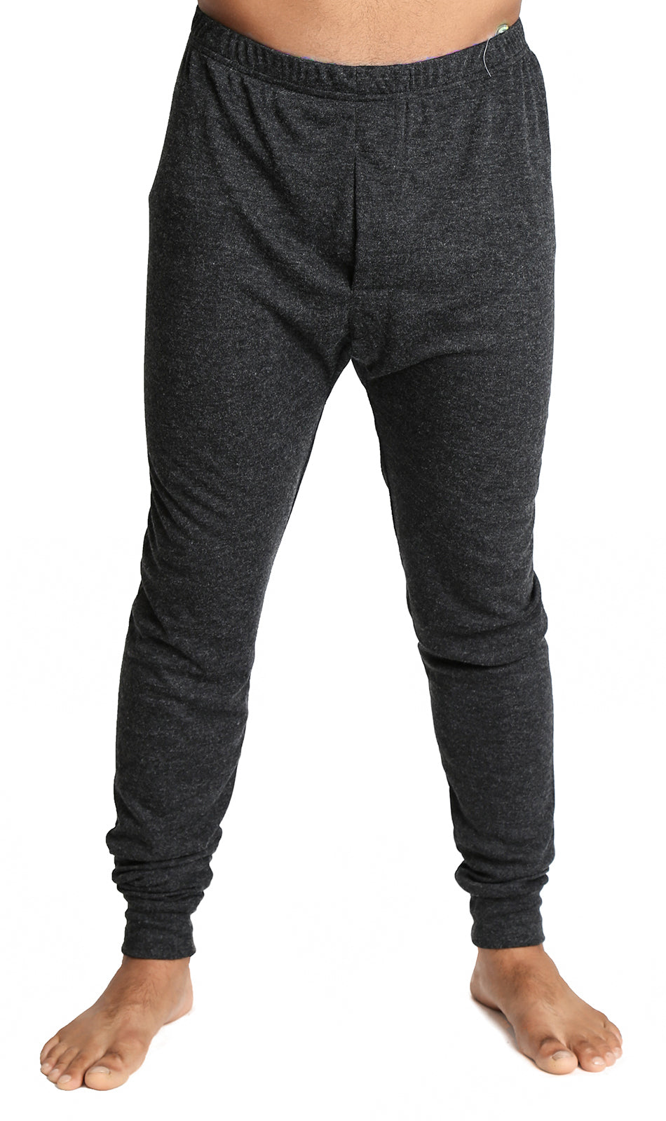 Mens Thermal Long John Pants Merino Wool Blend Base Layer Winter Warm - Black - 4XL - Image 2