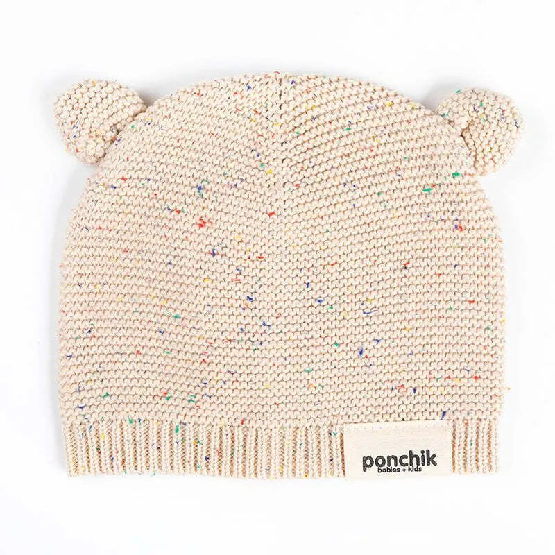Ponchik Babies + Kids Bear Knitted Beanie Hat - Carmel - Image 4