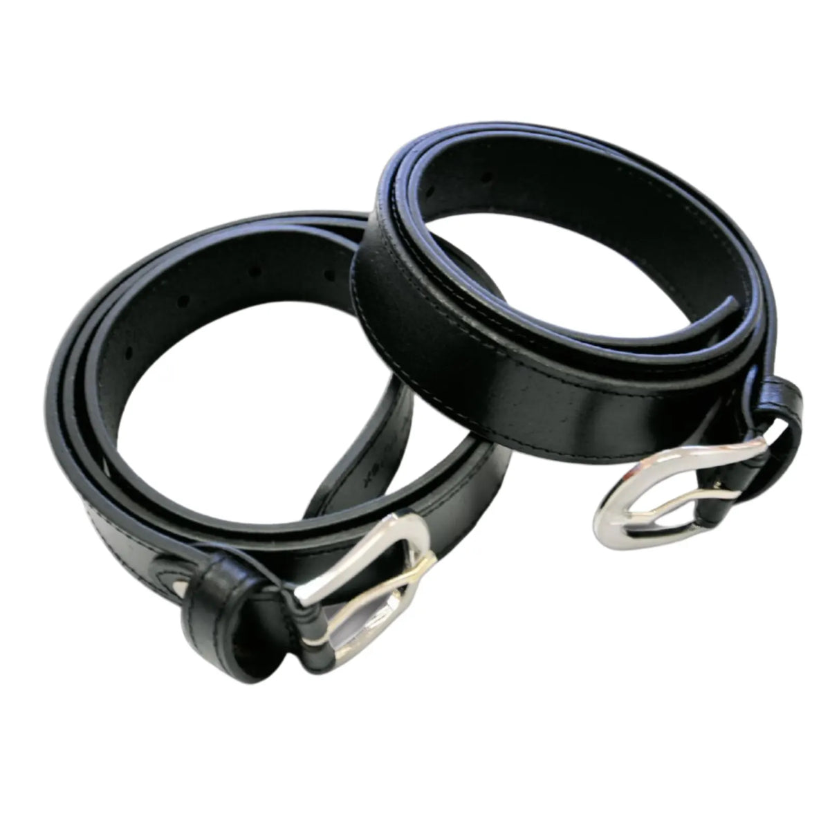 Mens Genuine Full Top Grain Leather Belt w/ Buckle - Black - Image 4