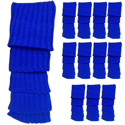 12x LEG WARMERS Knitted Womens Costume Neon Dance Party Knit 80s BULK - Blue - Image 2