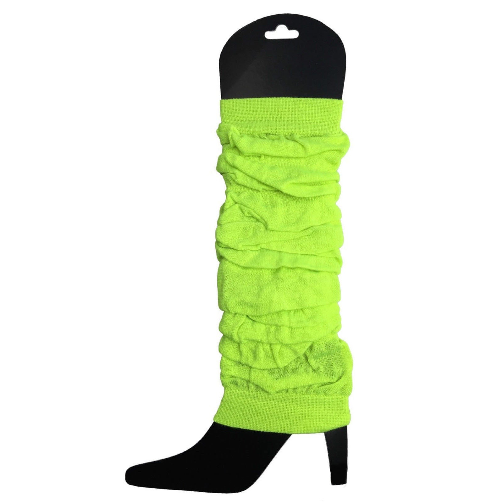 12 LEG WARMERS Knitted Womens Neon Party Knit Ankle Fluro Dance Costume 80s BULK - Fluro Yellow - Image 3