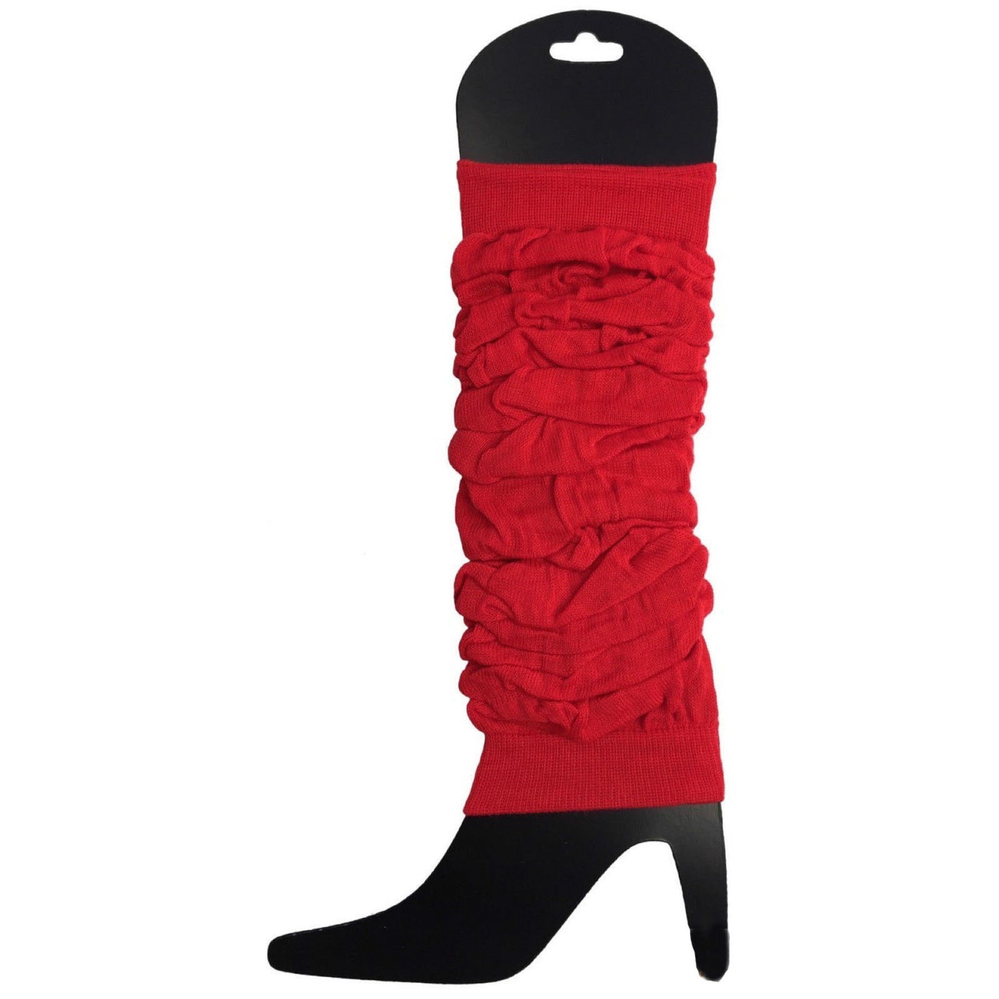 12 LEG WARMERS Knitted Womens Neon Party Knit Ankle Fluro Dance Costume 80s BULK - Red - Image 3