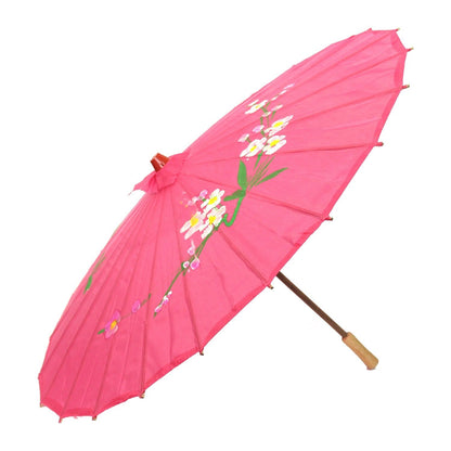 12x PARASOL UMBRELLA Chinese Japanese Bamboo Flower Pattern 80cm Large BULK - Assorted Colour Pack - Image 6