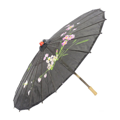 12x PARASOL UMBRELLA Chinese Japanese Bamboo Flower Pattern 80cm Large BULK - Black - Image 3