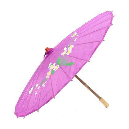 12x PARASOL UMBRELLA Chinese Japanese Bamboo Flower Pattern 80cm Large BULK - Purple - Image 3