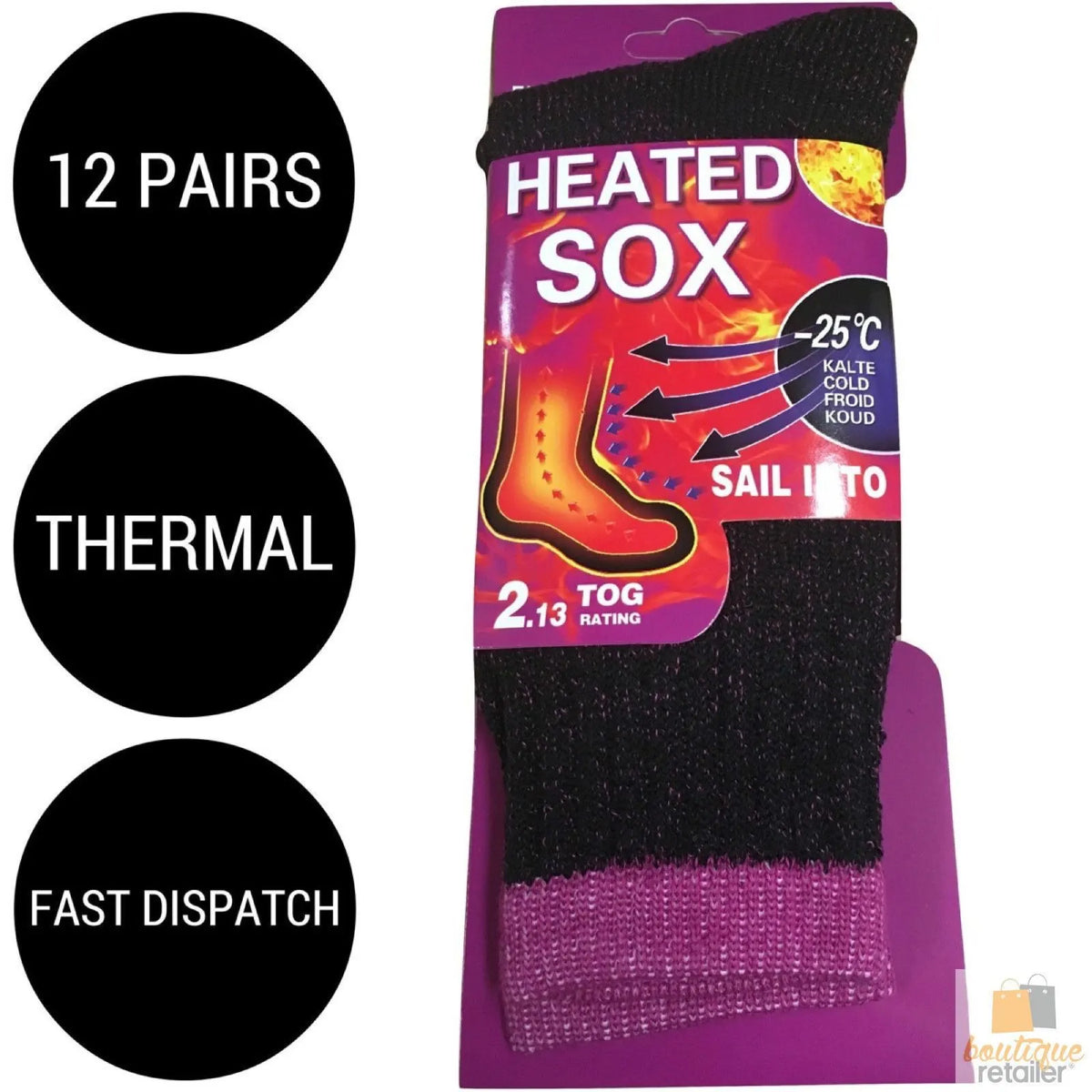 12 Pairs Womens THERMAL HEATED SOCKS Warm Winter Comfort Work Sox Ski BULK - Image 2