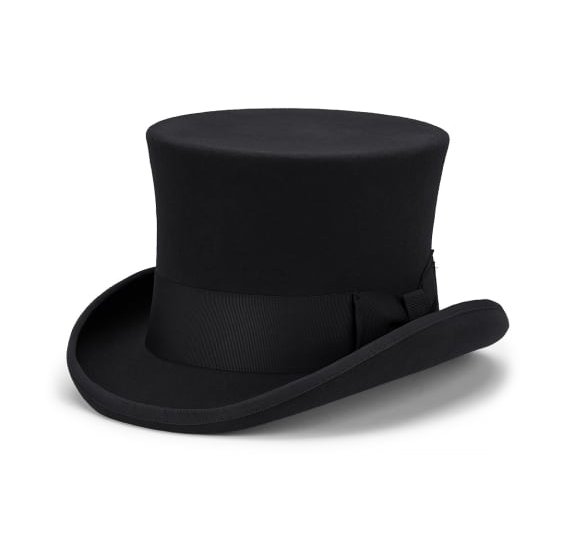 5.5"" Premium Australian Wool Felt Top Hat w/ Satin Lining Mad Hatter Magician Tuxedo in Black - 60cm - Image 4