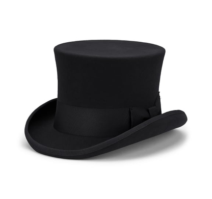 5.5"" Premium Australian Wool Felt Top Hat w/ Satin Lining Mad Hatter Magician Tuxedo in Black - 60cm - Image 4