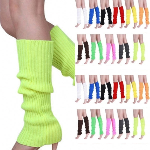 24x Womens Leg Warmers Disco Winter Knit Dance Party Crochet Legging Socks Costume - Assorted Pack - Image 2