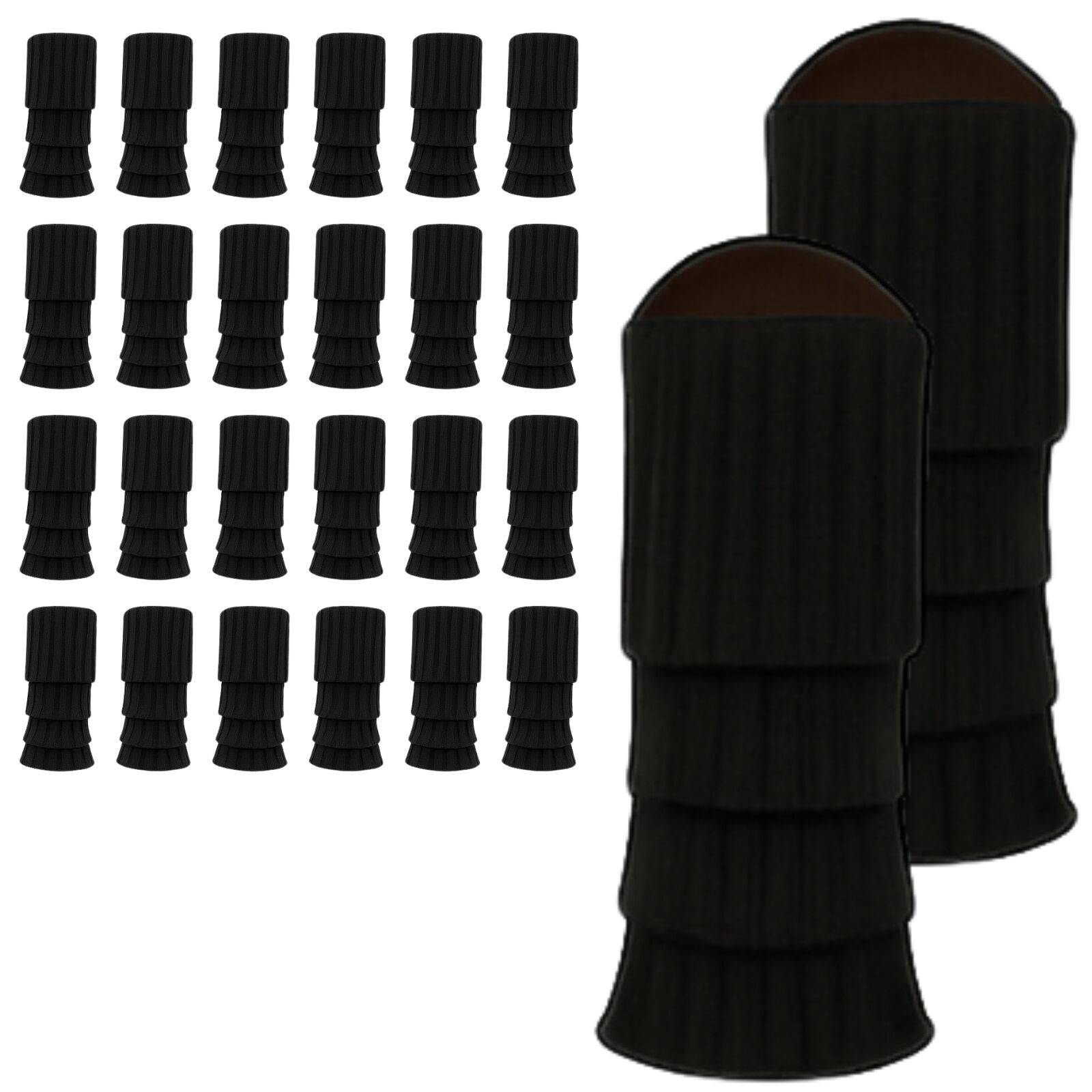 24x Womens Leg Warmers Disco Winter Knit Dance Party Crochet Legging Socks Costume - Black - Image 2
