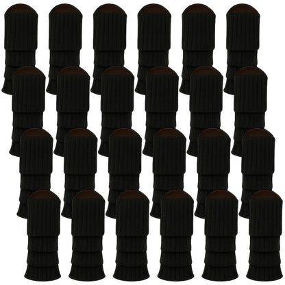 24x Womens Leg Warmers Disco Winter Knit Dance Party Crochet Legging Socks Costume - Black - Image 3